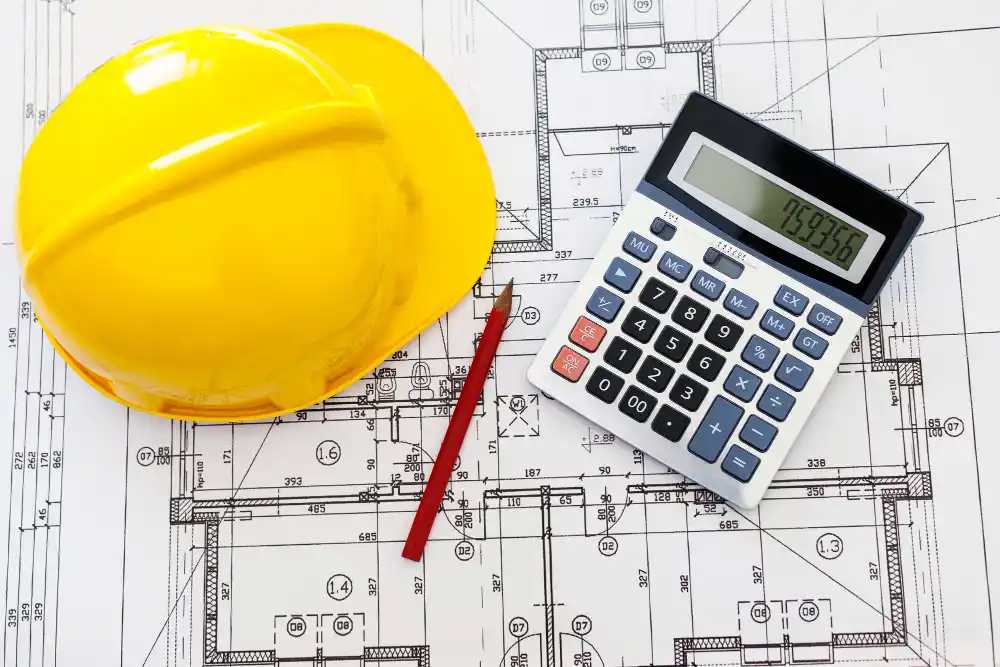 Calculator and notebook used for planning aircraft maintenance engineering course tuition and exam fee budget