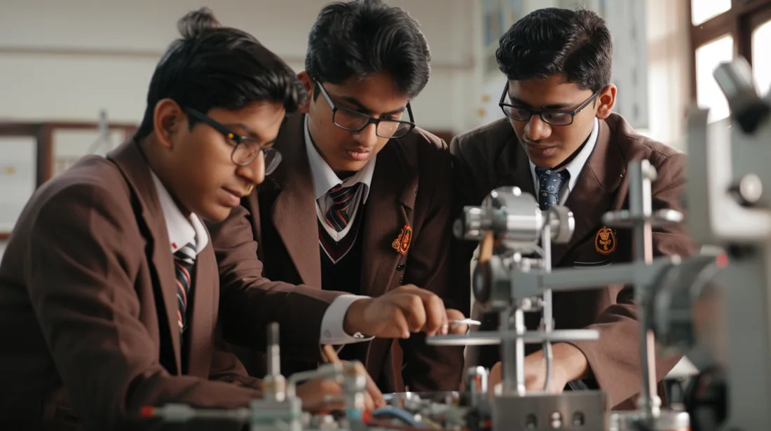 Aircraft maintenance engineering students studying in a training classroom in Pakistan