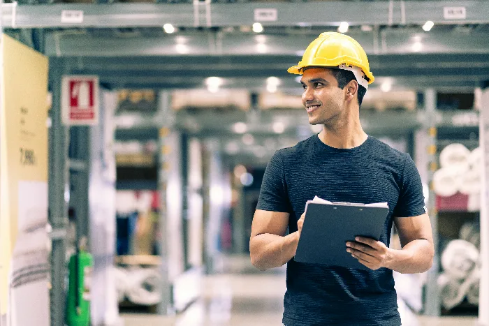 Indian aircraft maintenance engineering student inspecting a jet engine in a training hangar