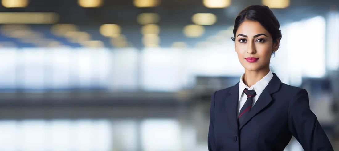 Pakistani aviation professional at an international airport departure gate representing global career mobility
