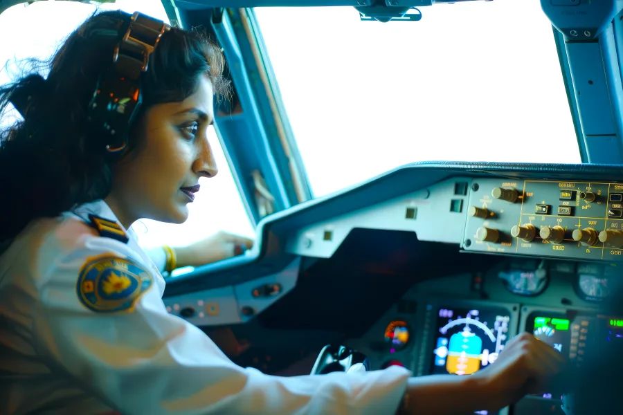 Pakistani B2 licensed avionics engineer working on a cockpit instrument panel