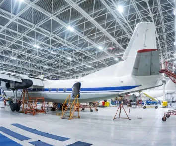 aircraft in the hangar