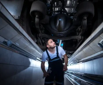 Aircraft maintenance engineer at work